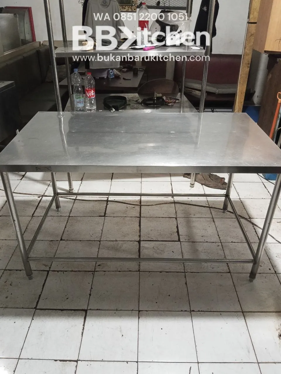 Meja Stainless 1 Susun 150x85x85 Bekas