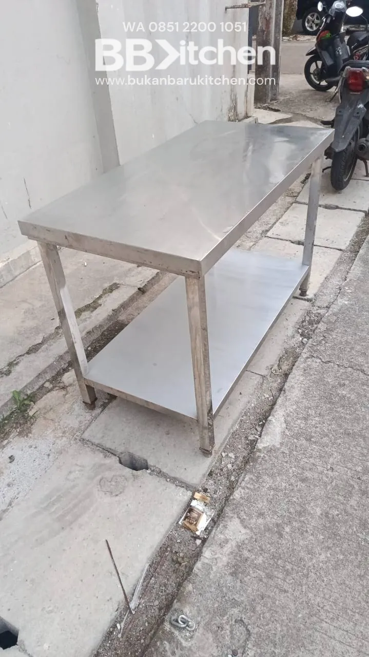 Meja Stainless 2 Susun 120x60x80 Bekas - Image 2