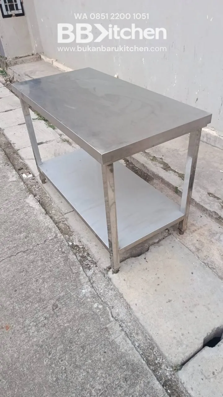 Meja Stainless 2 Susun 120x60x80 Bekas - Image 3