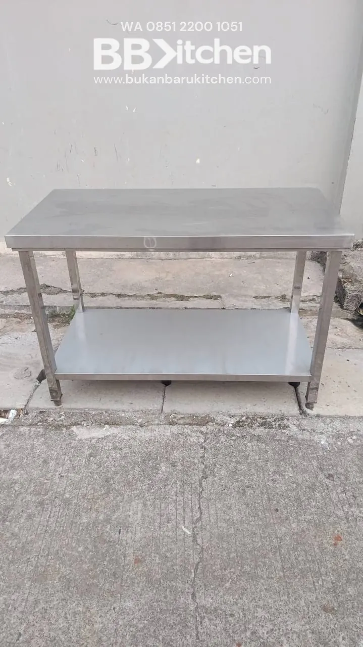 Meja Stainless 2 Susun 120x60x80 Bekas