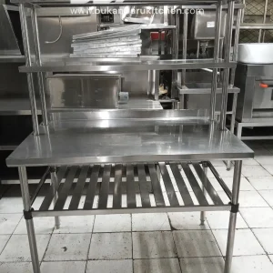 Meja Stainless 2 Susun dengan Upper 120x70x85 dan 120x30x75