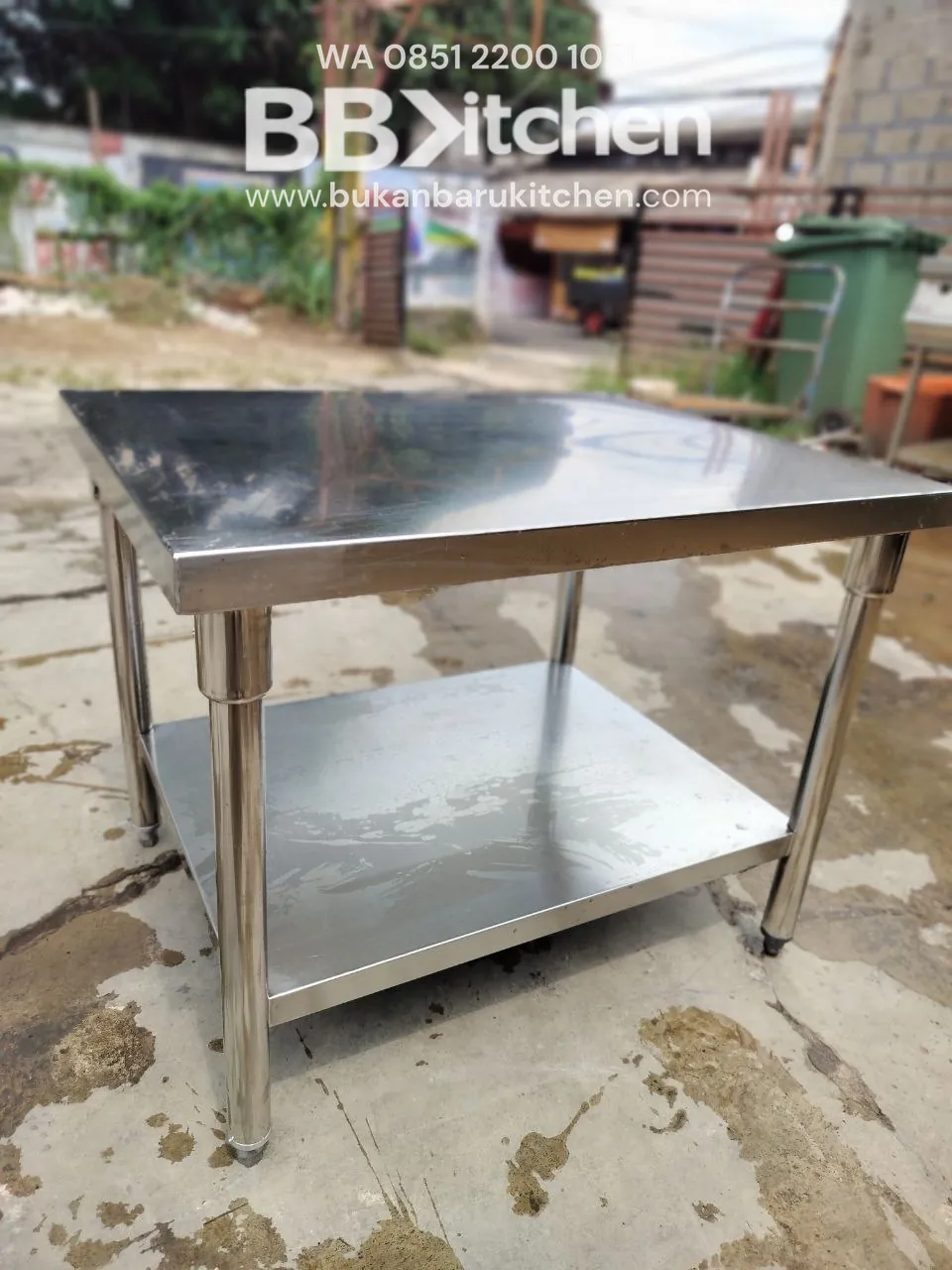 Meja Stainless 2 Susun P75 L60 T60 - Ideal untuk Dapur Komersial