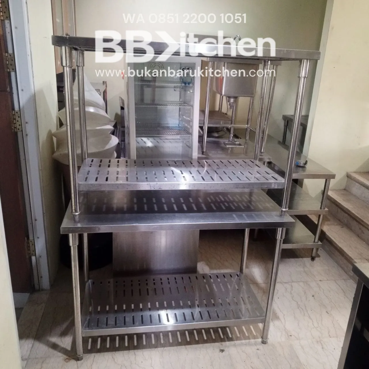 Meja Stainless 2 Susun Ukuran 120x60x84 - Image 6