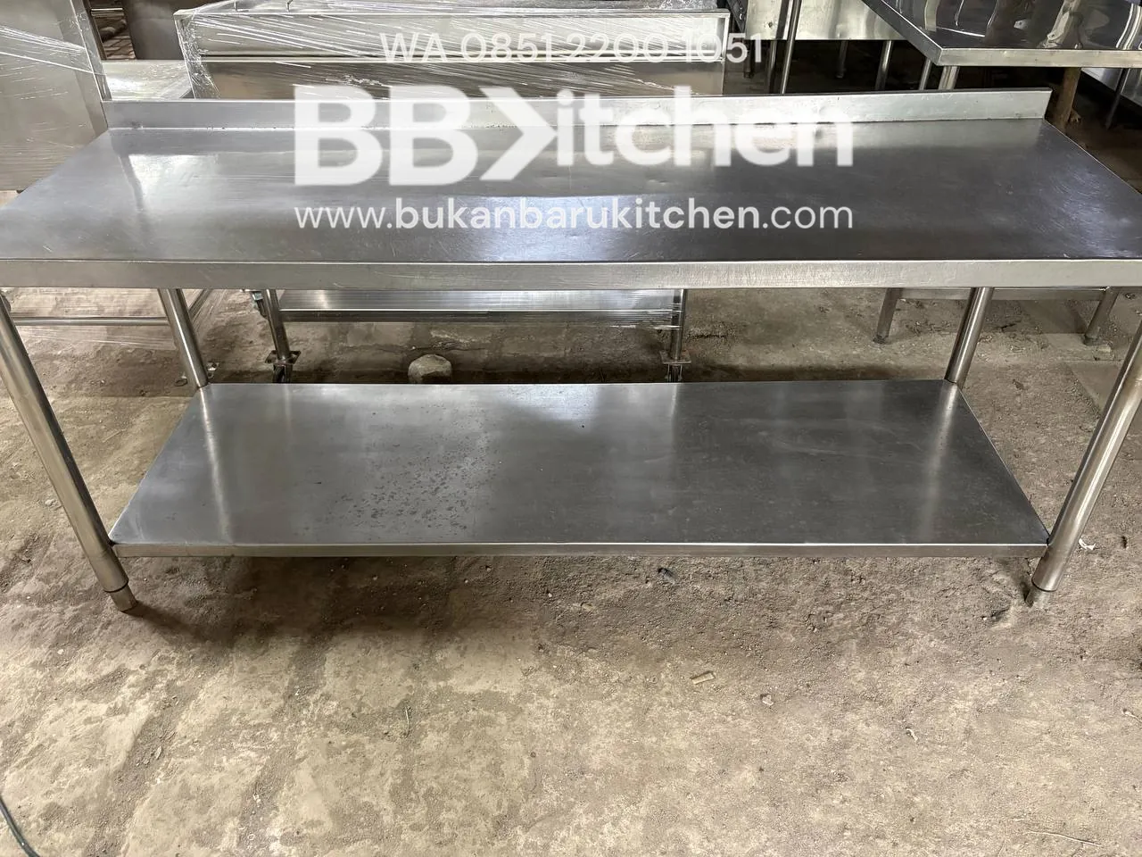 Meja Stainless 2 Susun Ukuran 200x67x85
