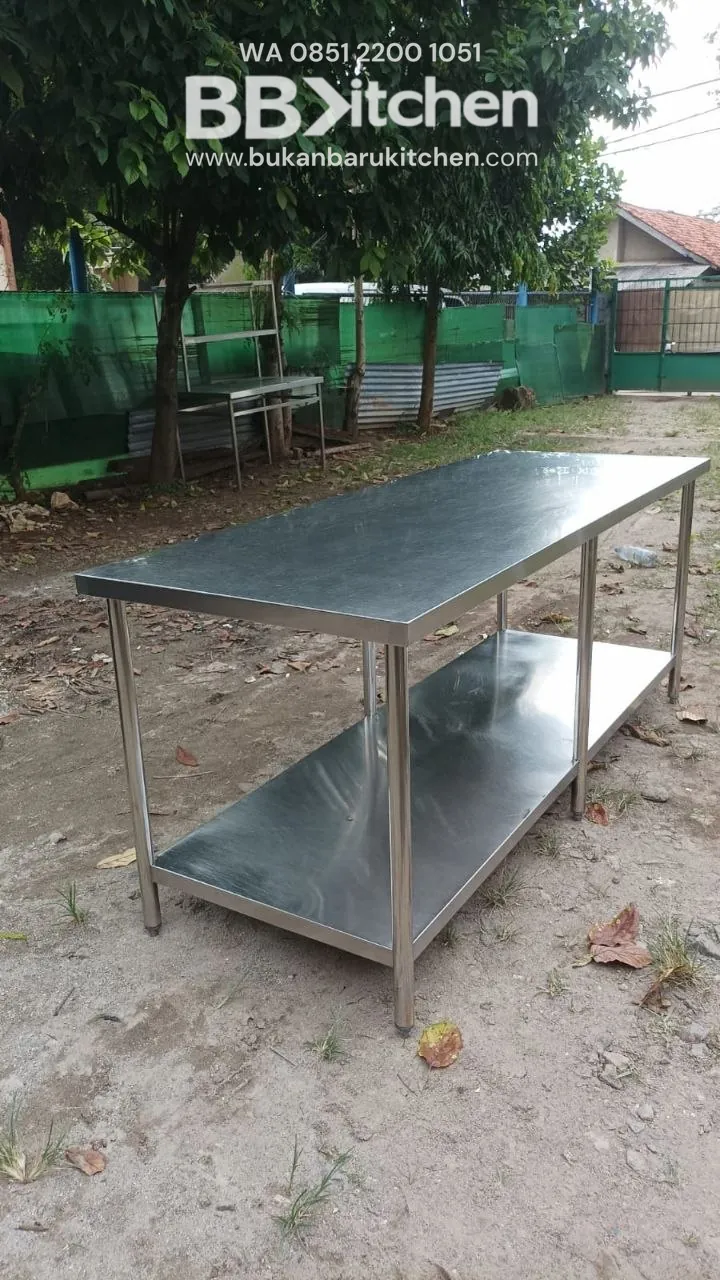 Meja Stainless 2 Susun Ukuran 200x75x85 - Image 4
