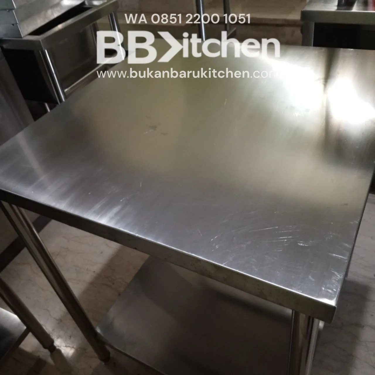 Meja Stainless 2 Susun Ukuran 70x70x85 - Image 4