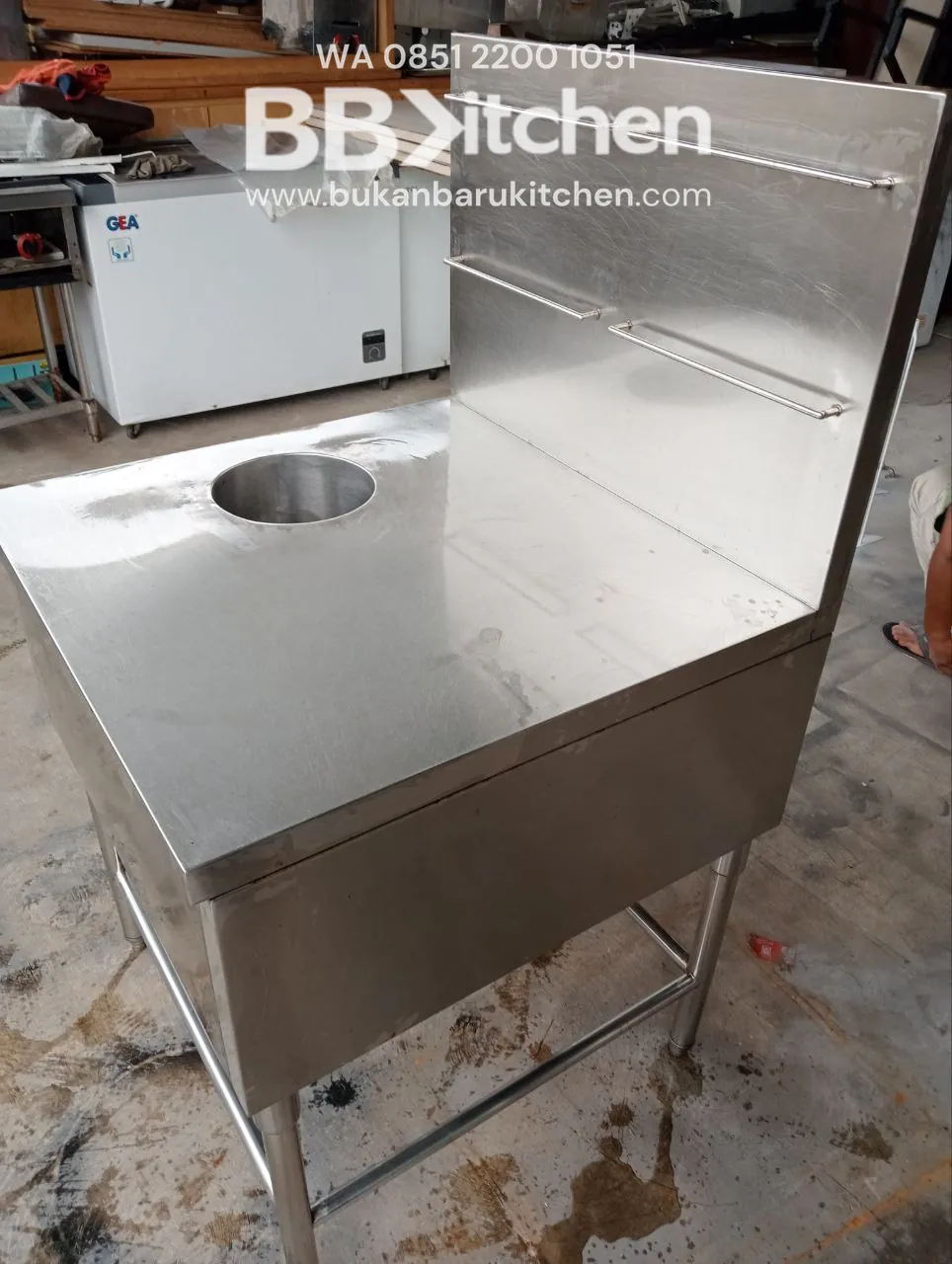 Meja Stainless Custom Ukuran 75x75x85 cm - Image 3