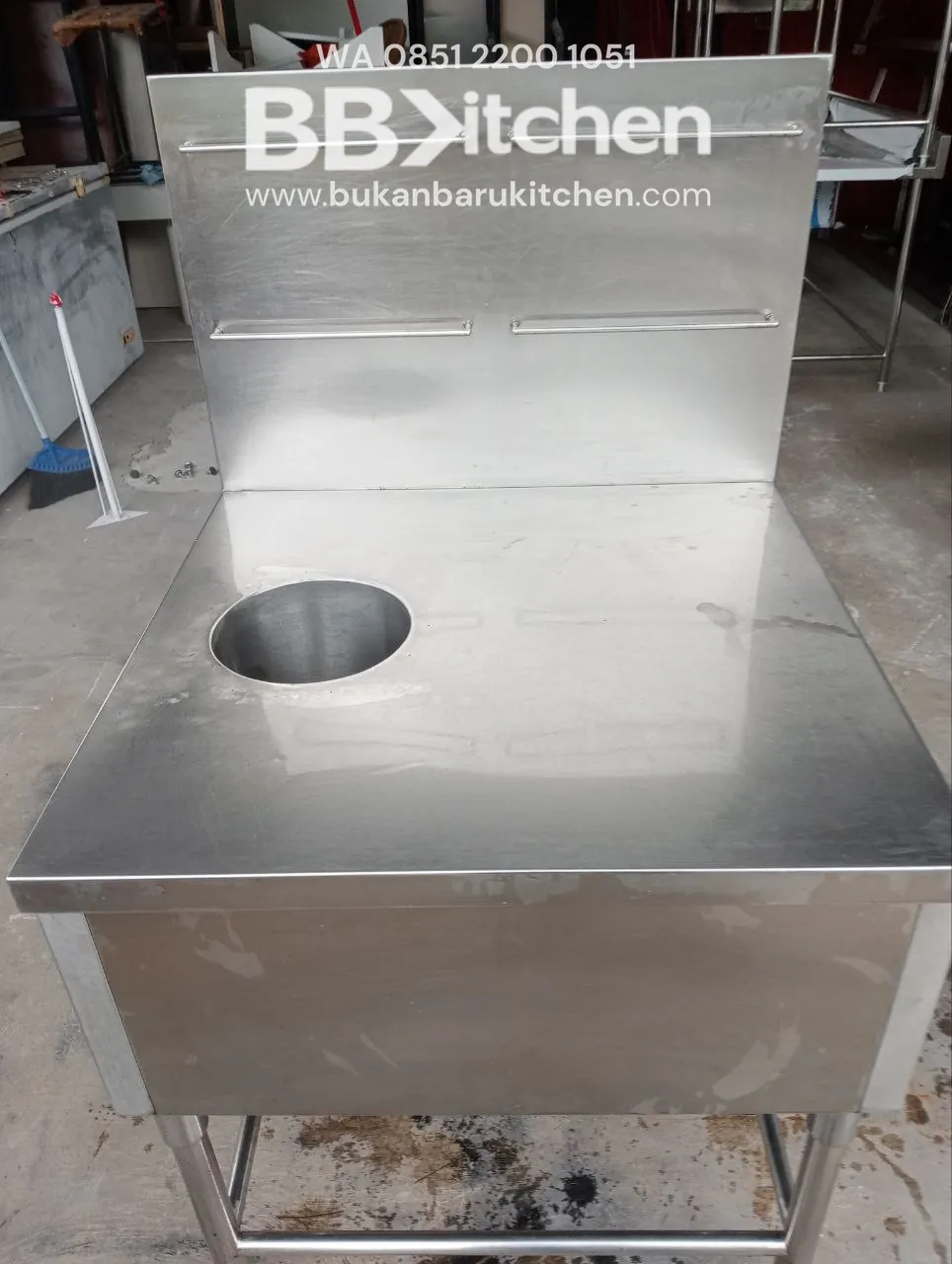 Meja Stainless Custom Ukuran 75x75x85 cm - Image 4