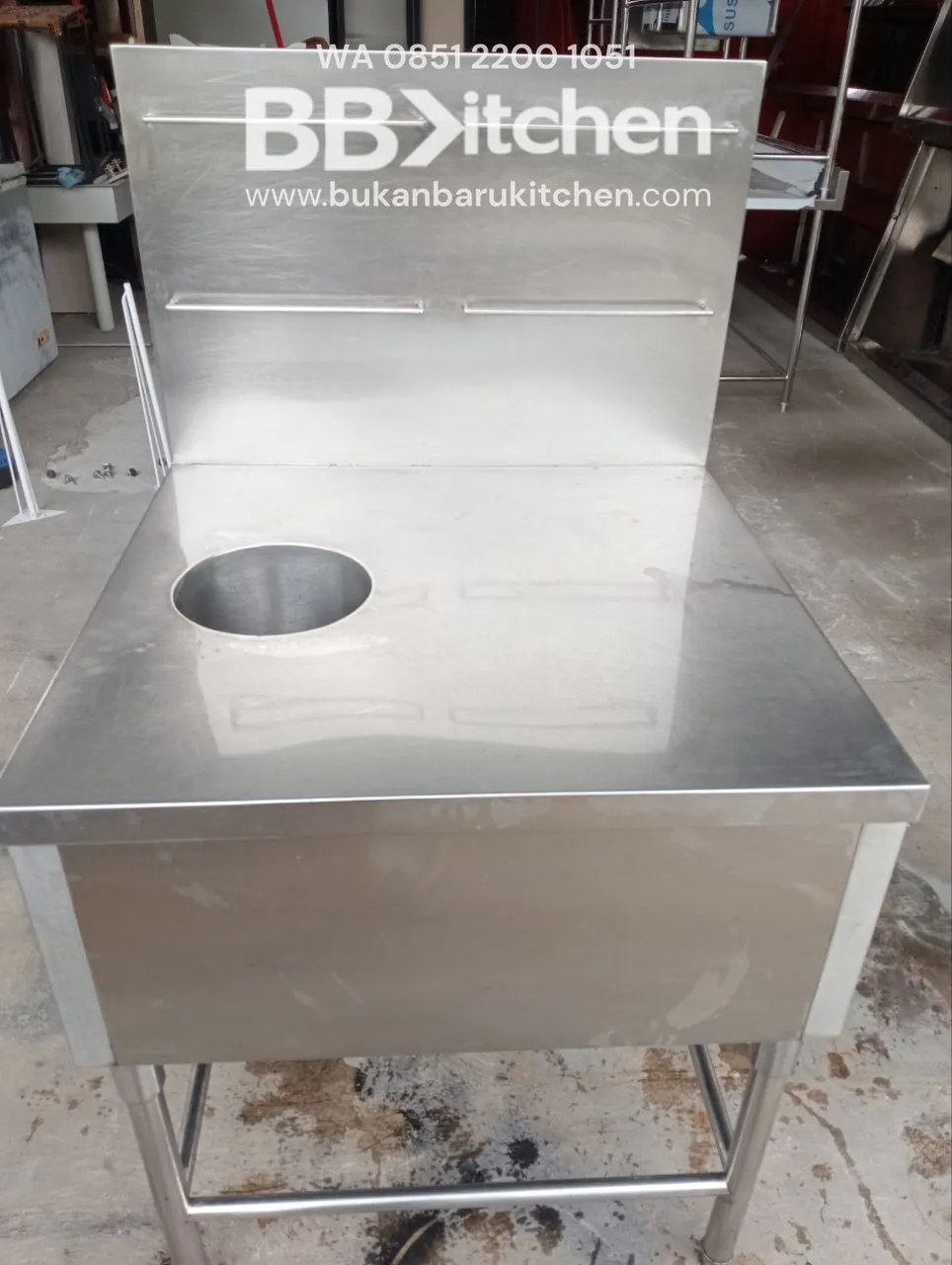 Meja Stainless Custom Ukuran 75x75x85 cm