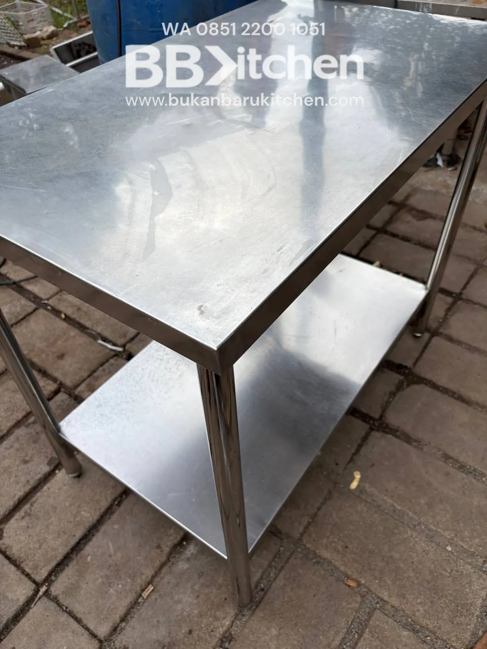 Meja Stainless Steel 2 Susun Ukuran 100x60x85 - Image 3