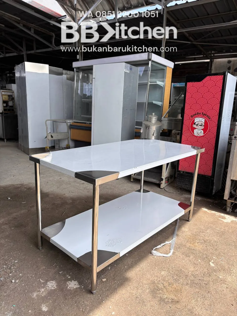 Meja Stainless Steel 2 Susun Ukuran 150x75x85 - Image 2