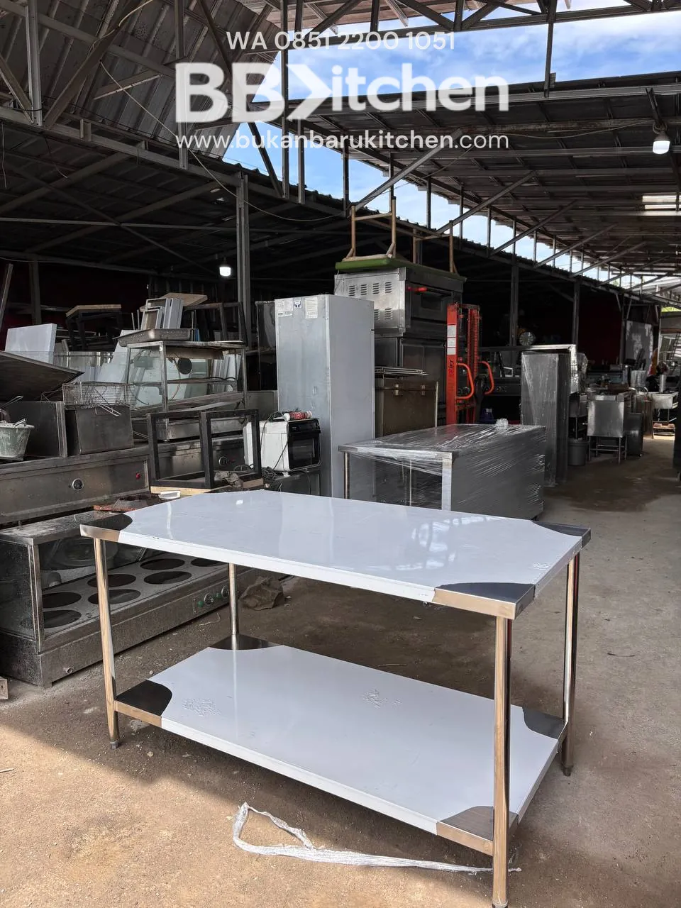 Meja Stainless Steel 2 Susun Ukuran 150x75x85 - Image 3
