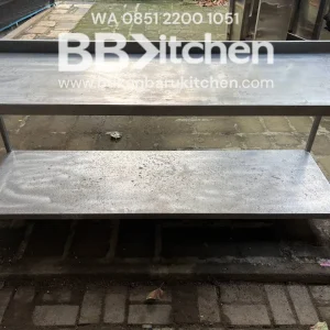Meja Stainless Steel 2 Susun Ukuran 200x68x80
