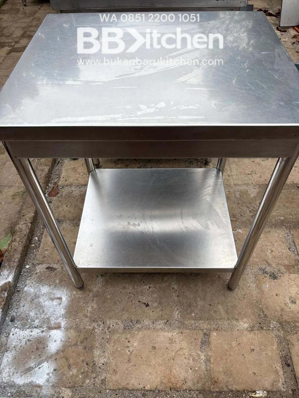 Meja Stainless Steel 2 Susun Ukuran 70x60x85