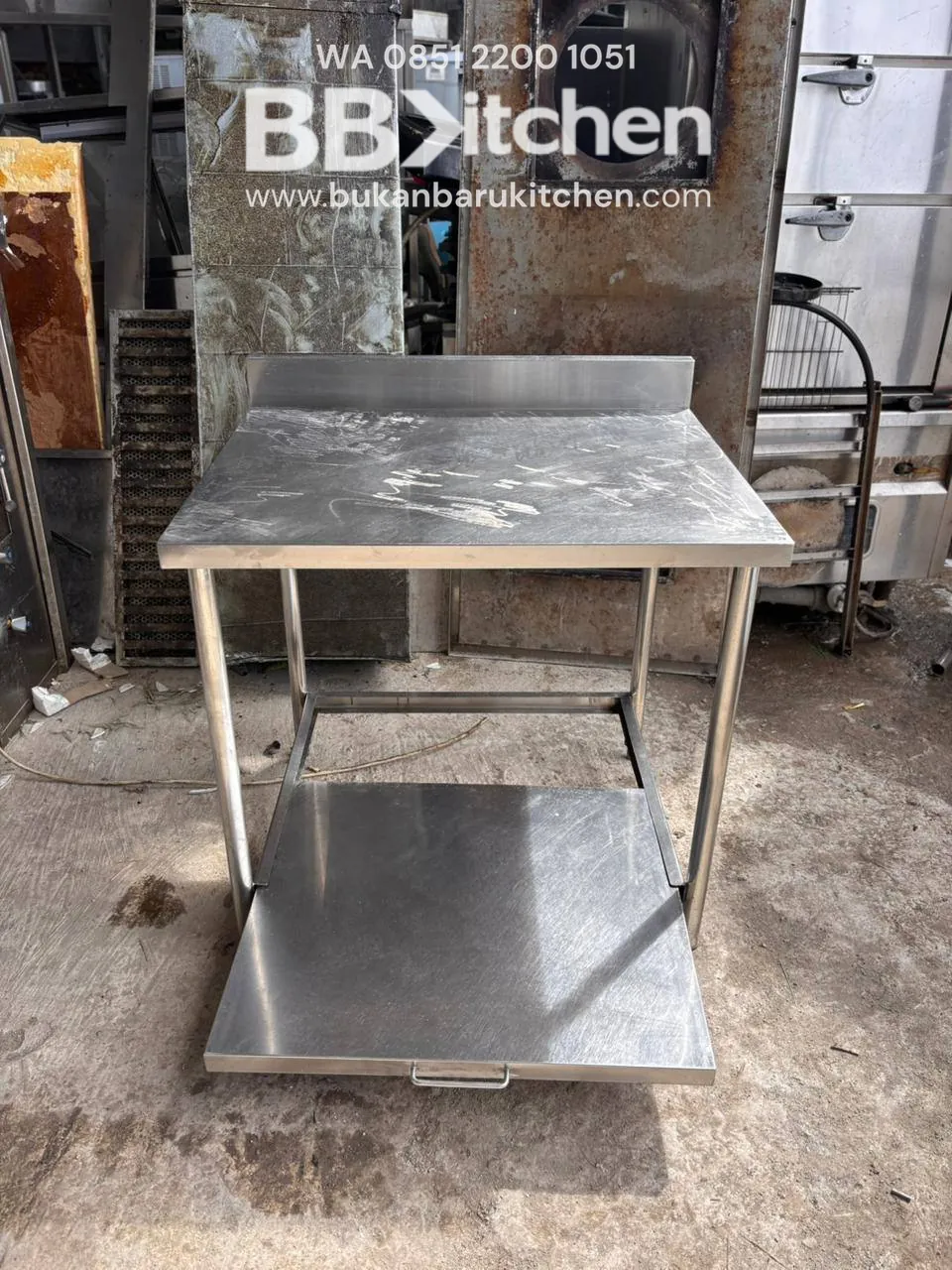 Meja Stainless Steel 2 Susun Ukuran 90x75x85 - Image 2