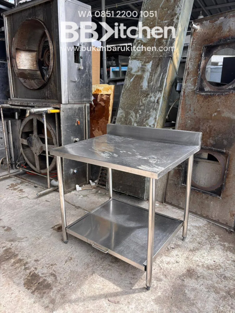 Meja Stainless Steel 2 Susun Ukuran 90x75x85