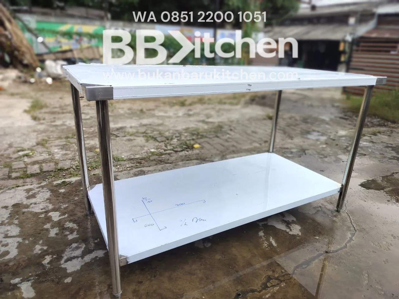 Meja Stainless Steel 2 Susun Ukuran P 150 L 70 T 85 - Image 9