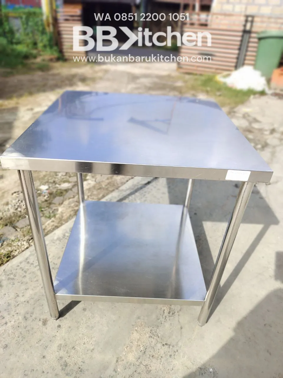 Meja Stainless Steel 2 Susun Ukuran P 75 L 75 T 85 - Image 5