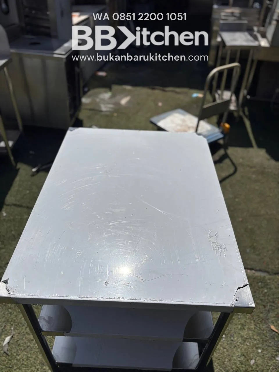 Meja Stainless Steel 3 Susun Ukuran 100x75x85