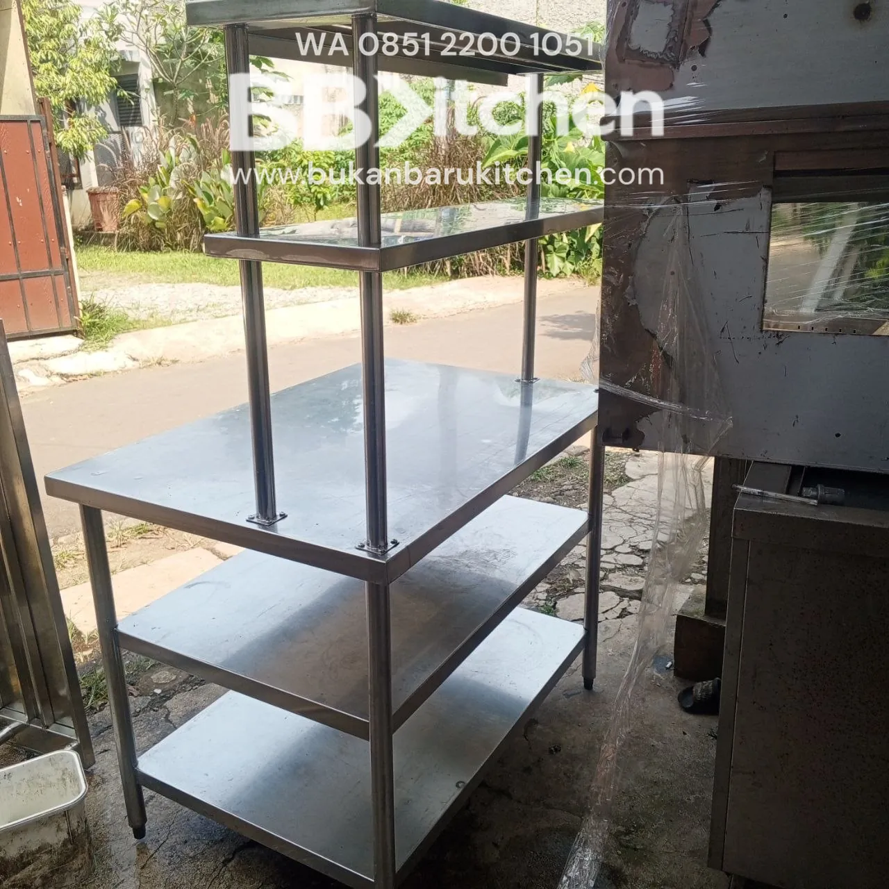 Meja Stainless Steel 3 Susun Ukuran 110x75x85 - Image 4