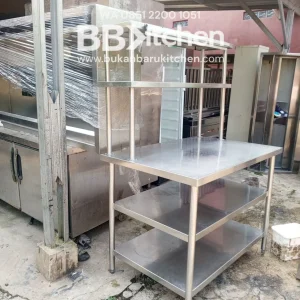 Meja Stainless Steel 3 Susun Ukuran 110x75x85