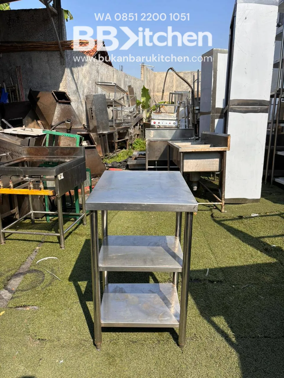 Meja Stainless Steel 3 Susun Ukuran 52x70x85 - Image 2