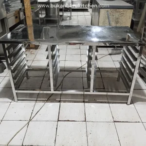 Meja Tray Stainless Steel Ukuran 140x65x80 cm