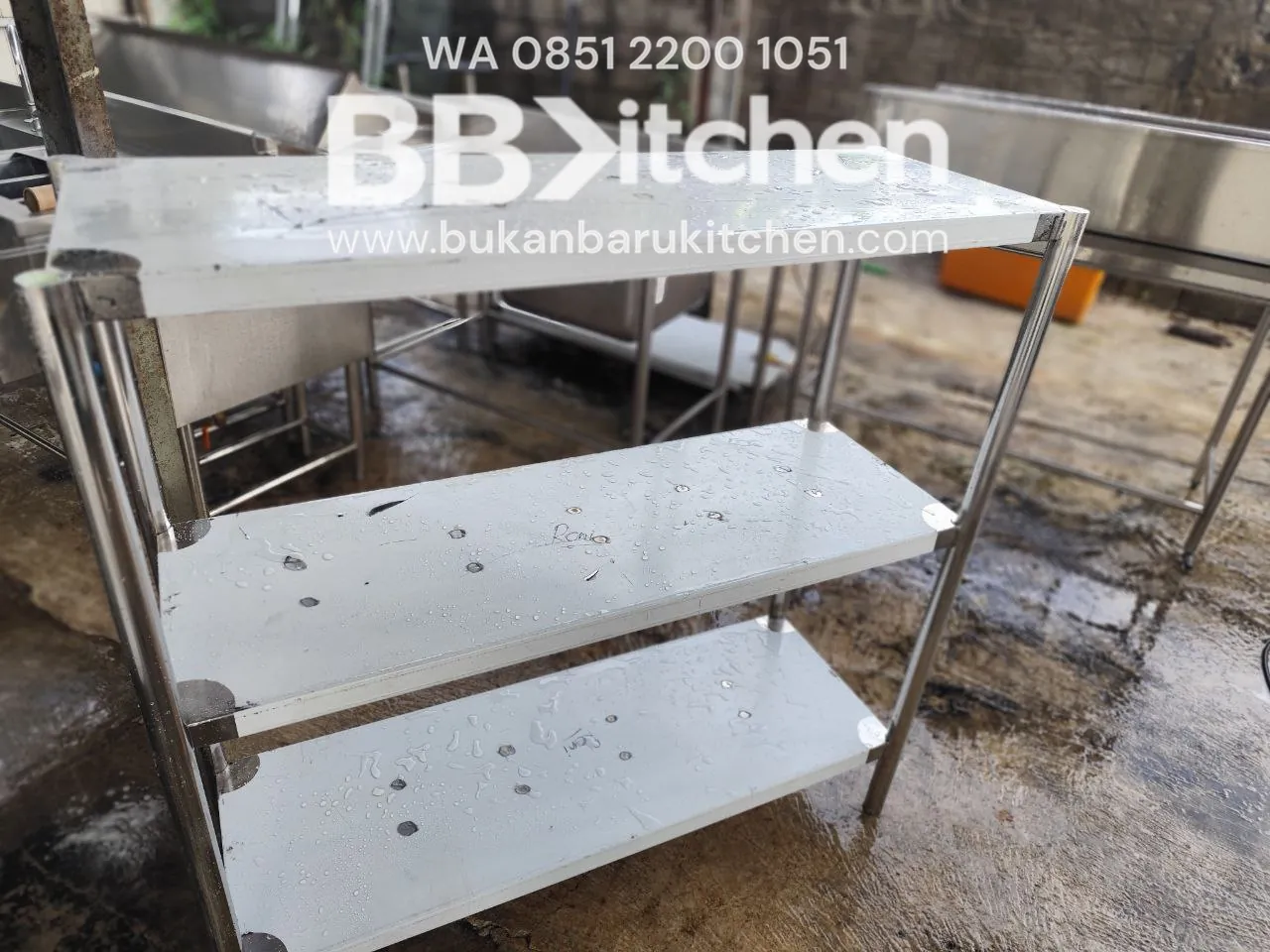 Rak 3 Susun Stainless Steel P 116 cm L 40 cm T 120 cm - Image 2