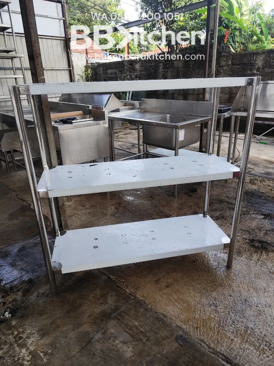 Rak 3 Susun Stainless Steel P 116 cm L 40 cm T 120 cm - Image 3