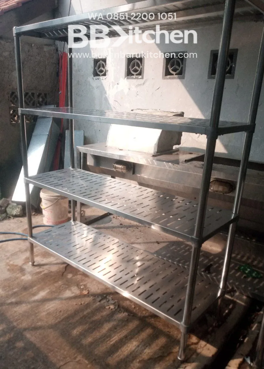 Rak 4 Susun Stainless Model Tirisan P150 x L50 x T180 cm - Image 3