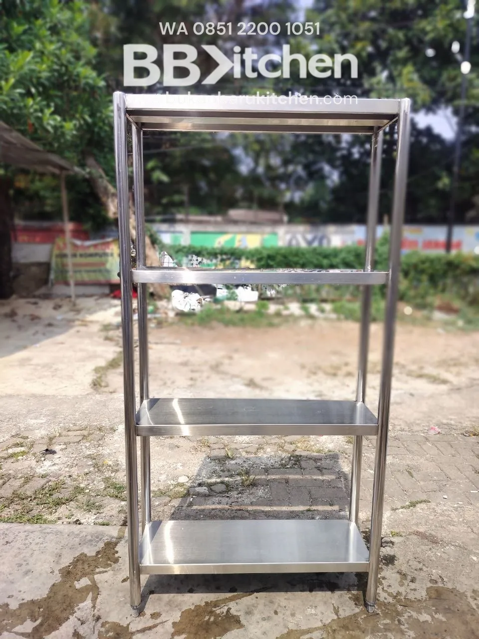 Rak 4 Susun Stainless Steel Ukuran P 90 L 30 T 175 cm