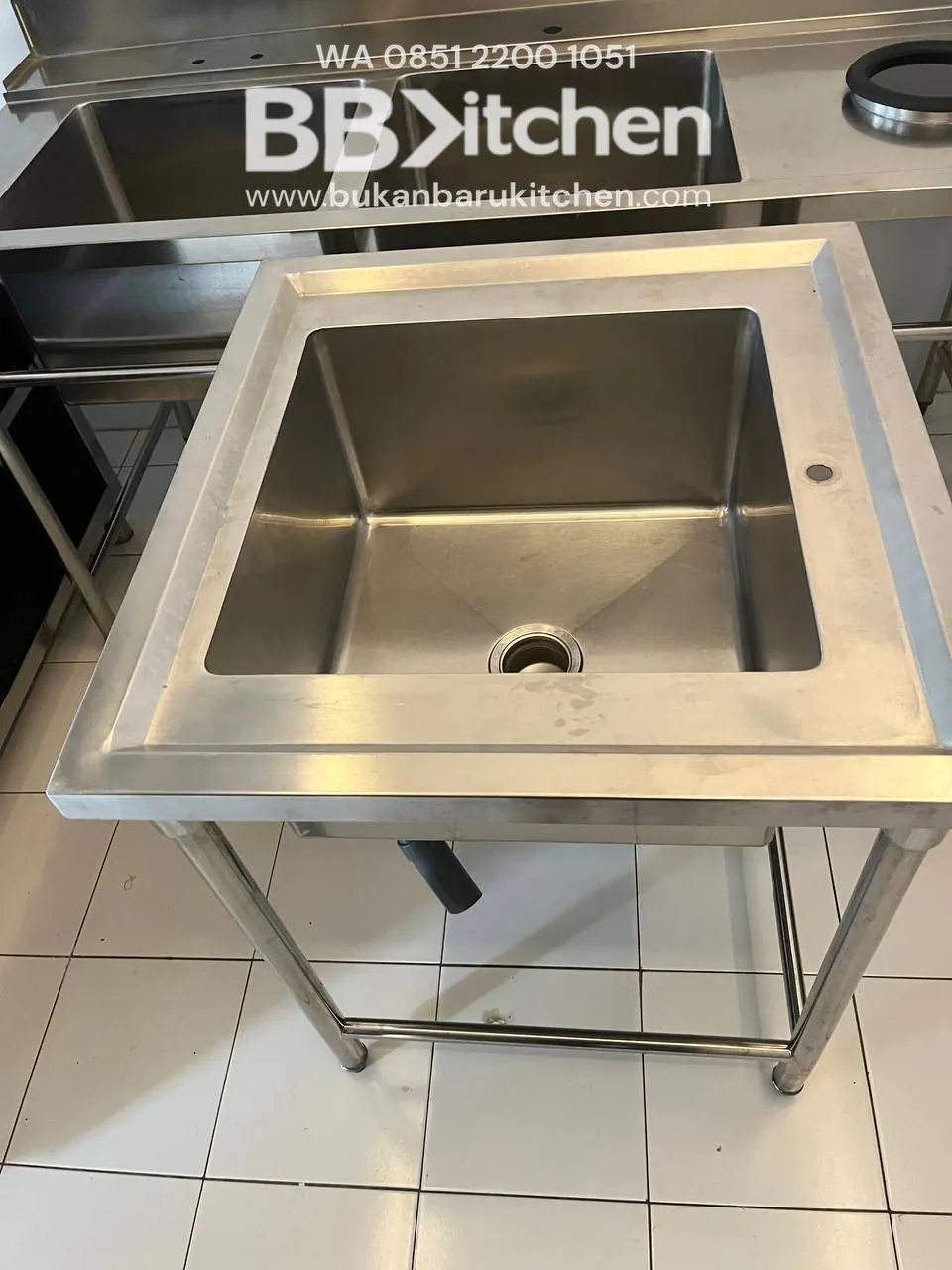 Single Sink Stainless 75x70x85 Bowl 50x50x30 - Image 2