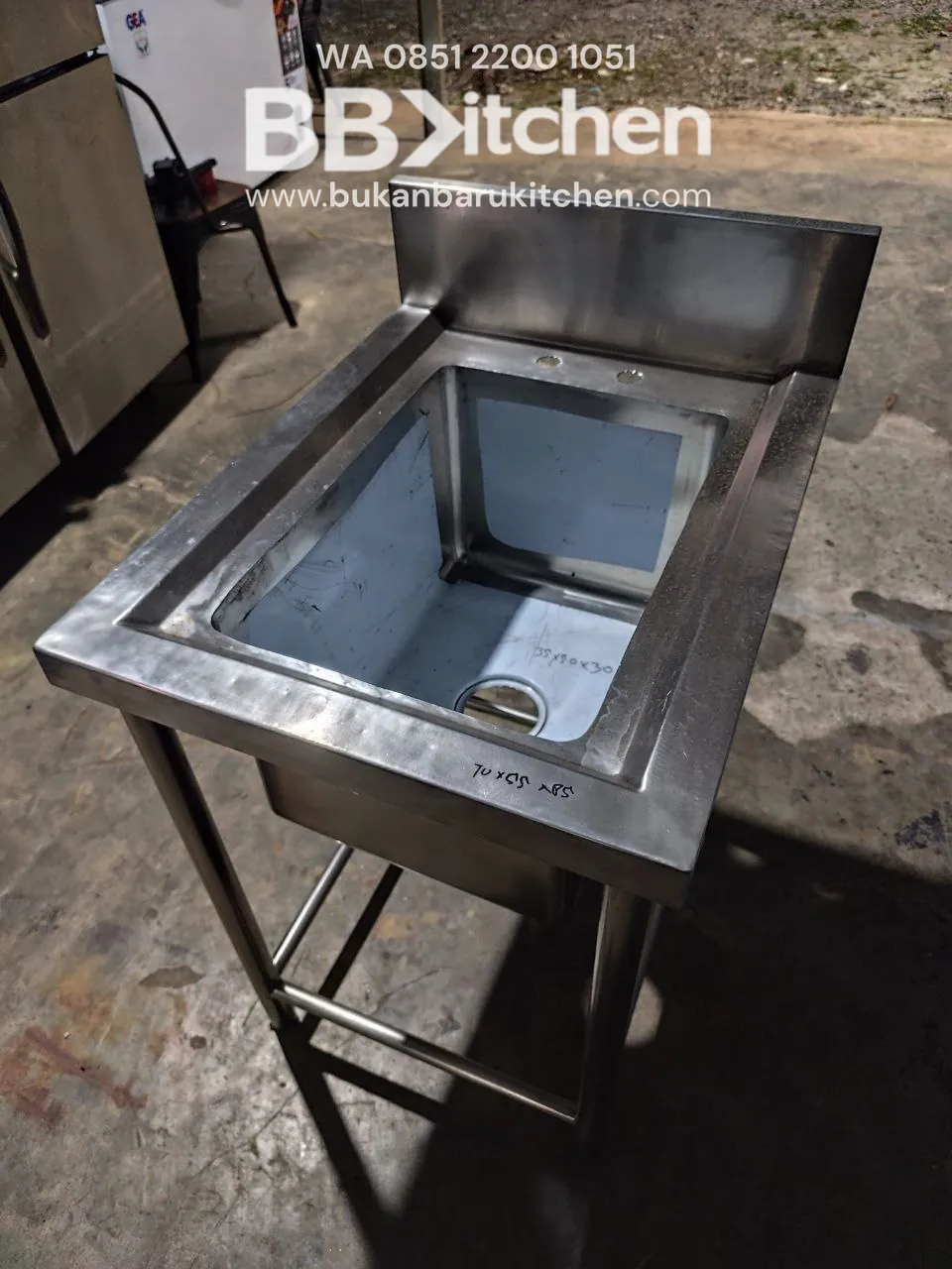 Single Sink Stainless Steel Semi Baru P70 L55 T85 - Image 3