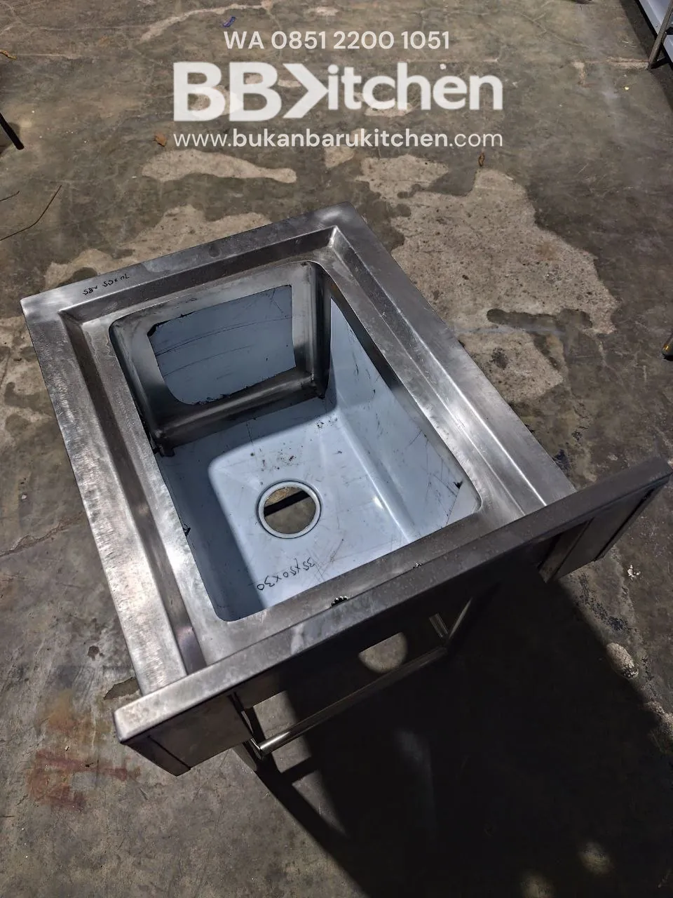 Single Sink Stainless Steel Semi Baru P70 L55 T85