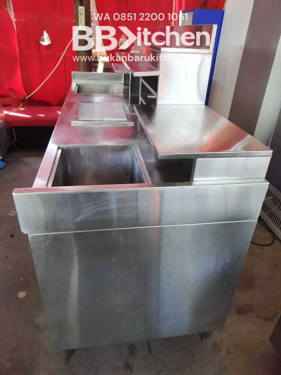 Sink Ice Bin Station 250x80x85 cm dan Sink 50x40x30 cm - Image 4