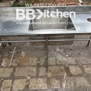 Sink Sayap Stainless 1 Lubang Ukuran 220x75x85