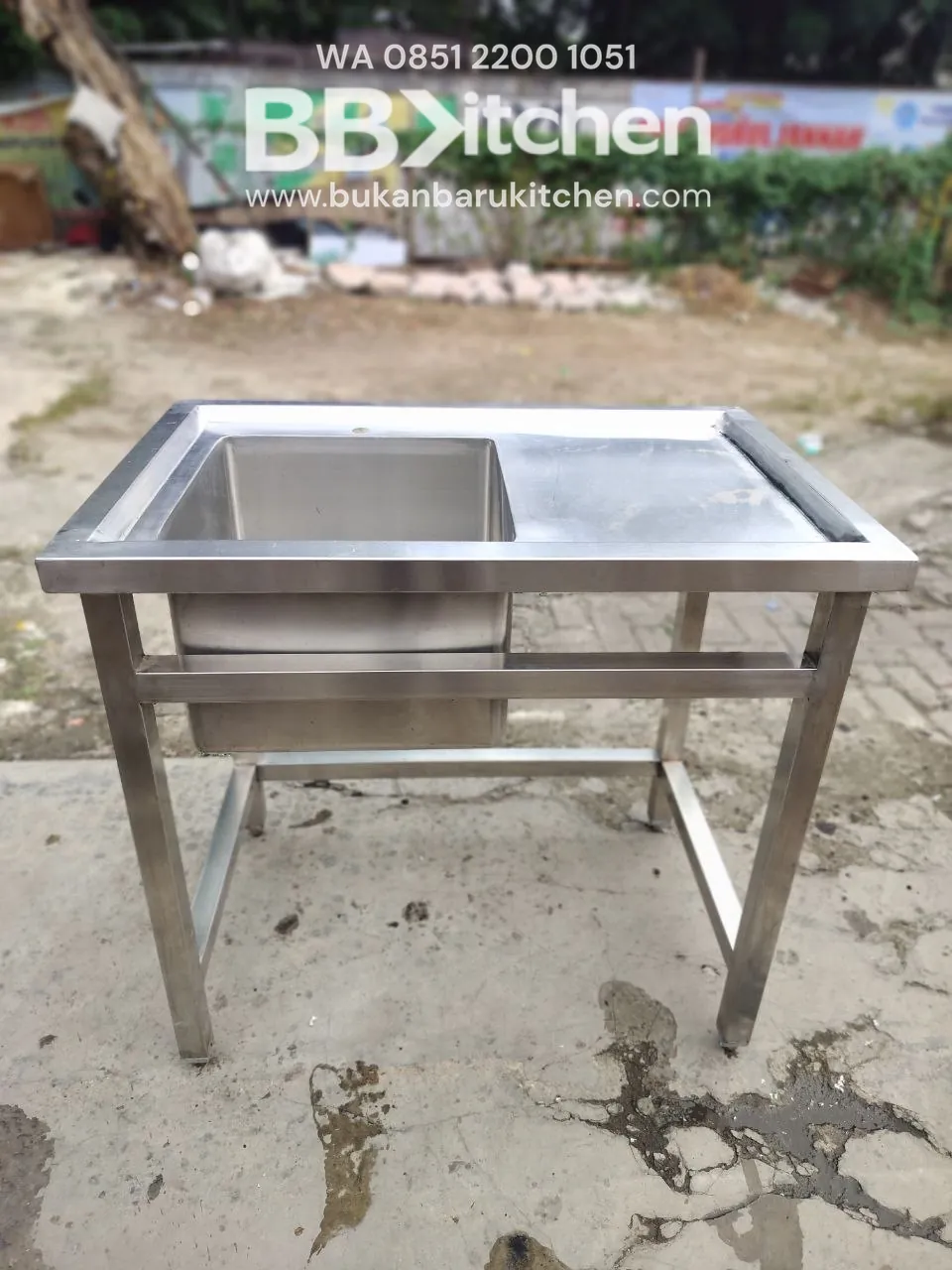 Sink Sayap Stainless Steel P90 L60 T85 Lubang P40 L40 T30 - Image 2