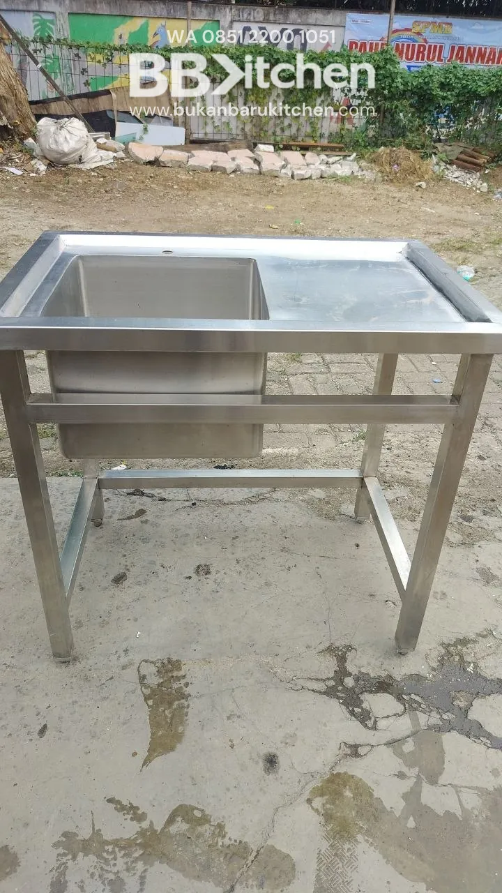 Sink Sayap Stainless Steel P90 L60 T85 Lubang P40 L40 T30 - Image 3