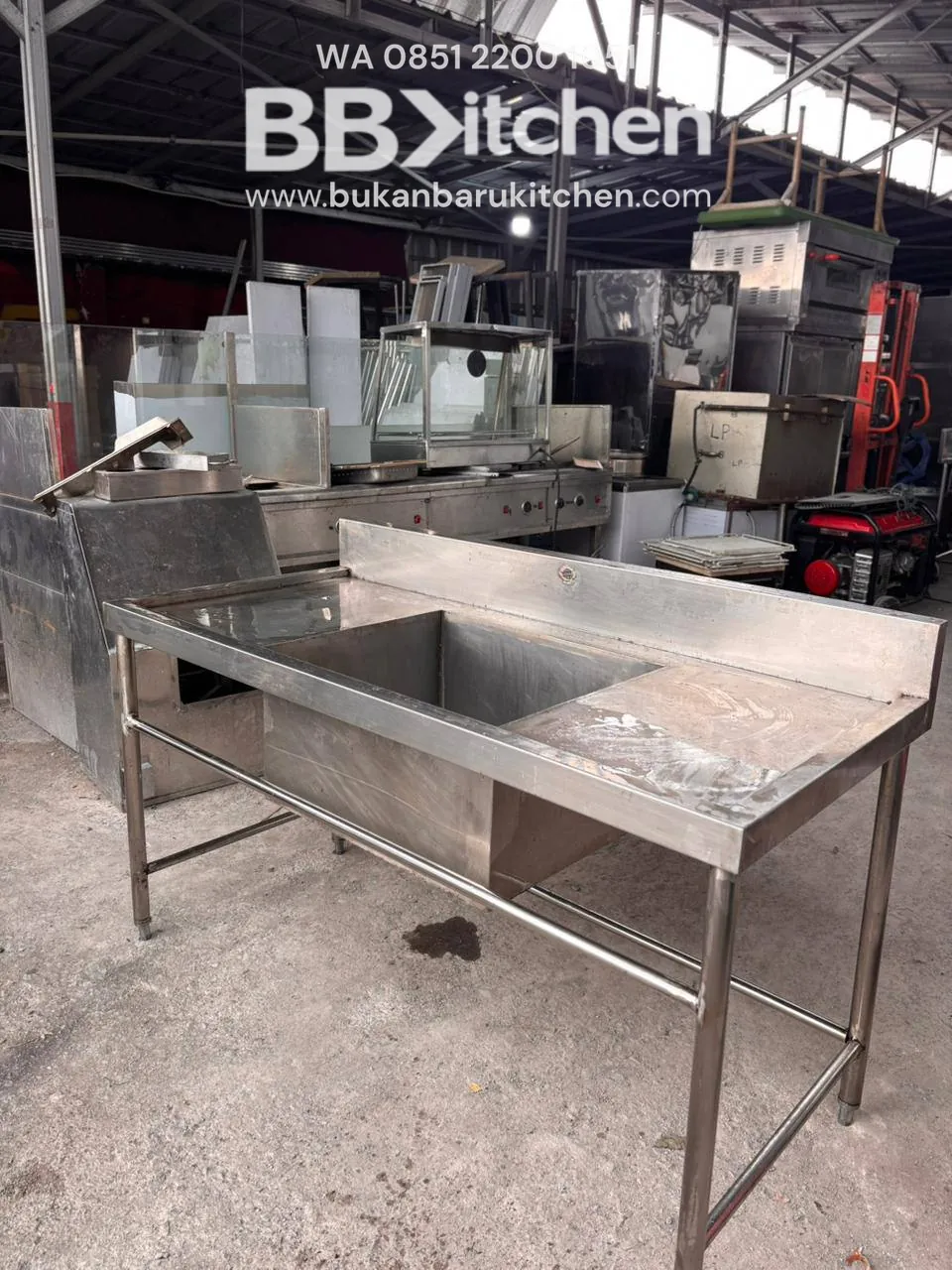 Sink Stainless Steel 1 Lubang Ukuran 150x70x80 Bekas