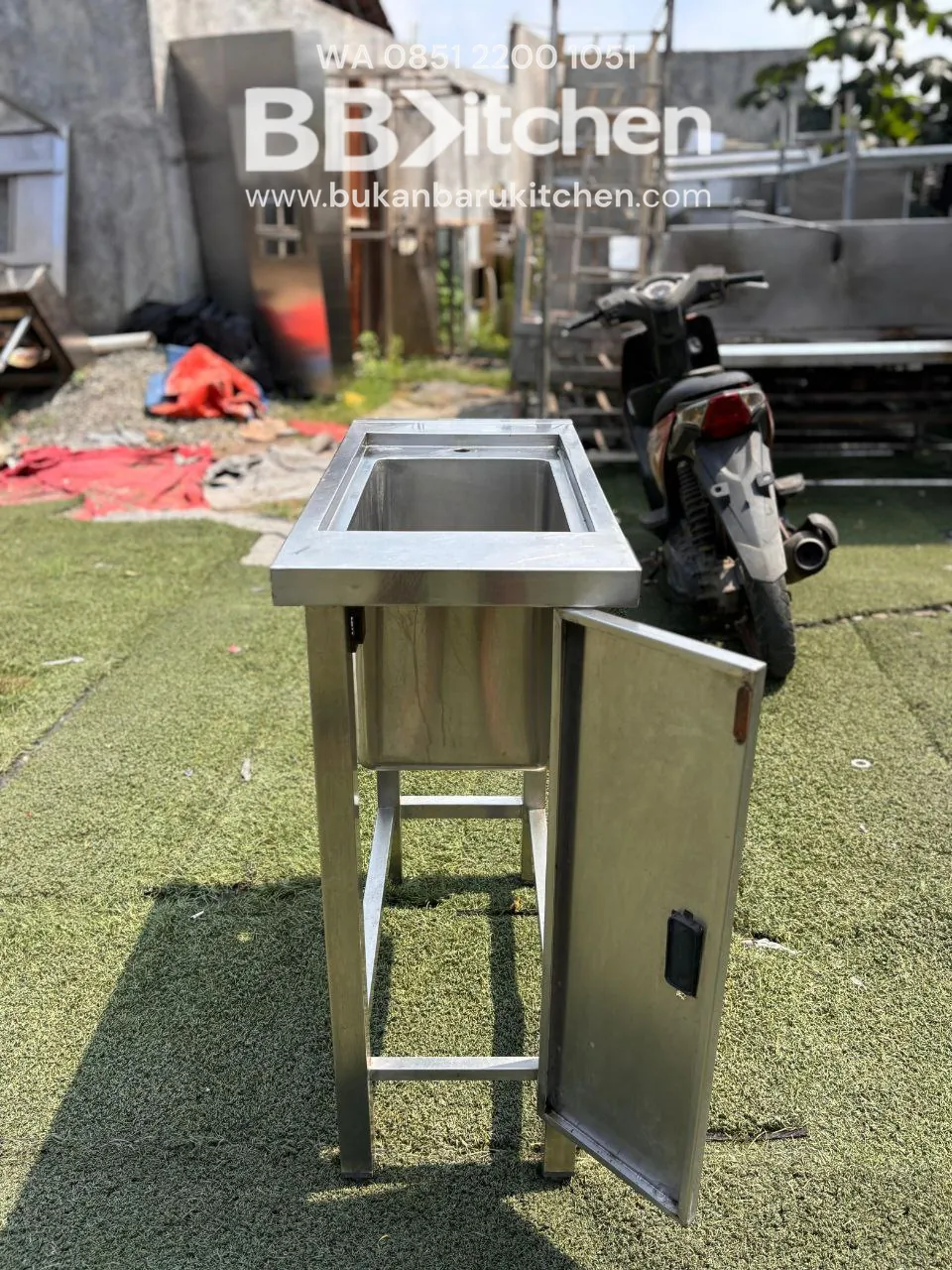 Sink Stainless Steel 1 Lubang Ukuran 35x75x85 - Image 2