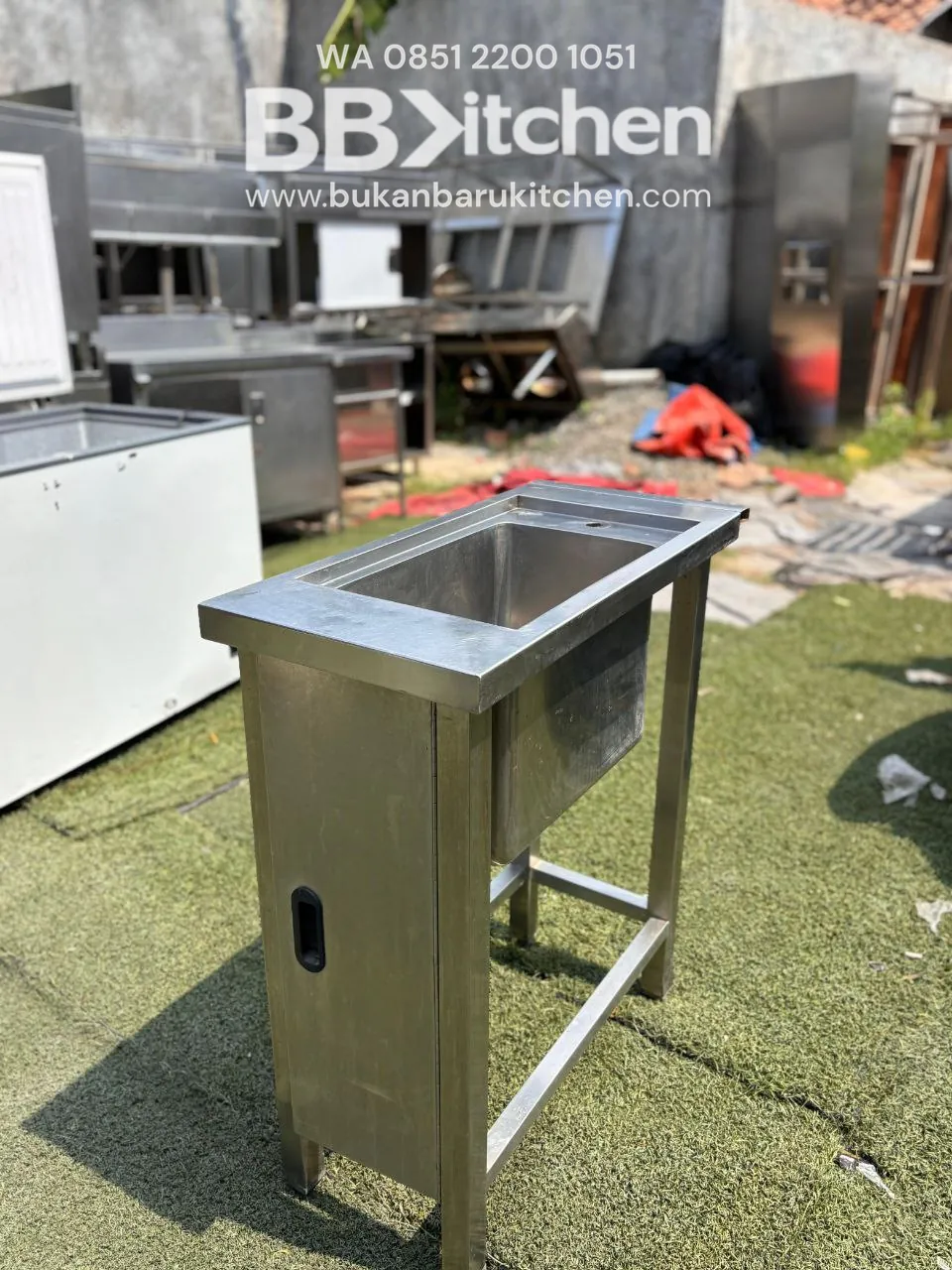 Sink Stainless Steel 1 Lubang Ukuran 35x75x85 - Image 5