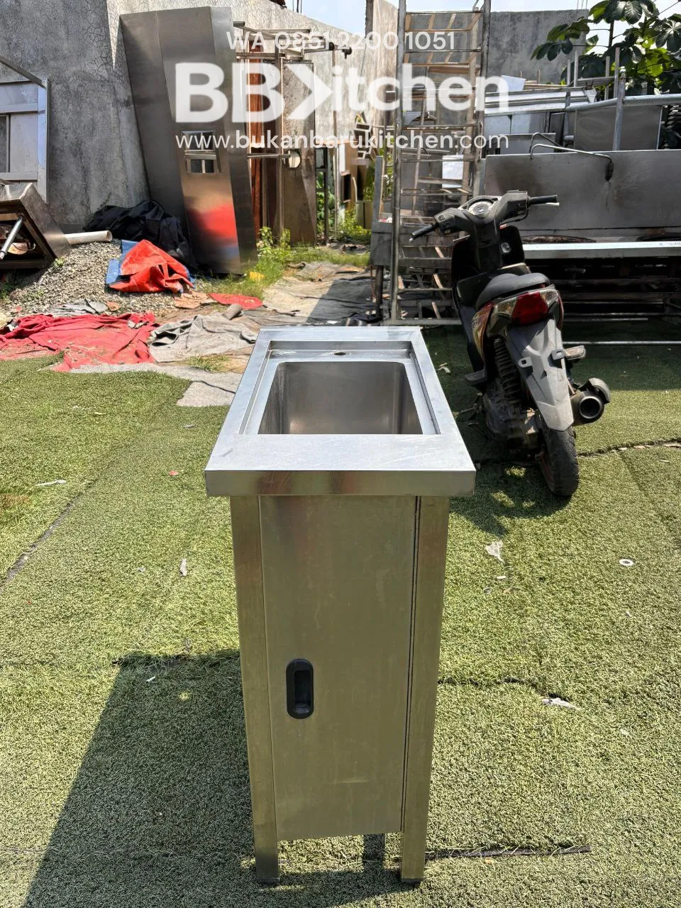 Sink Stainless Steel 1 Lubang Ukuran 35x75x85