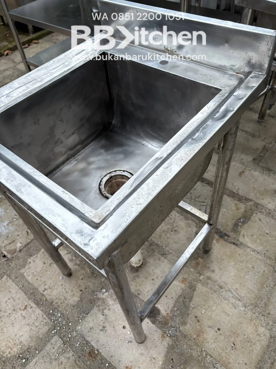 Sink Stainless Steel 1 Lubang Ukuran 50x55x85 - Image 3