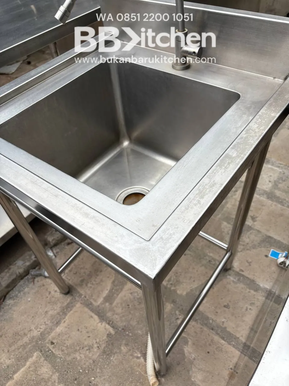 Sink Stainless Steel 1 Lubang Ukuran 60x60x85 - Image 3
