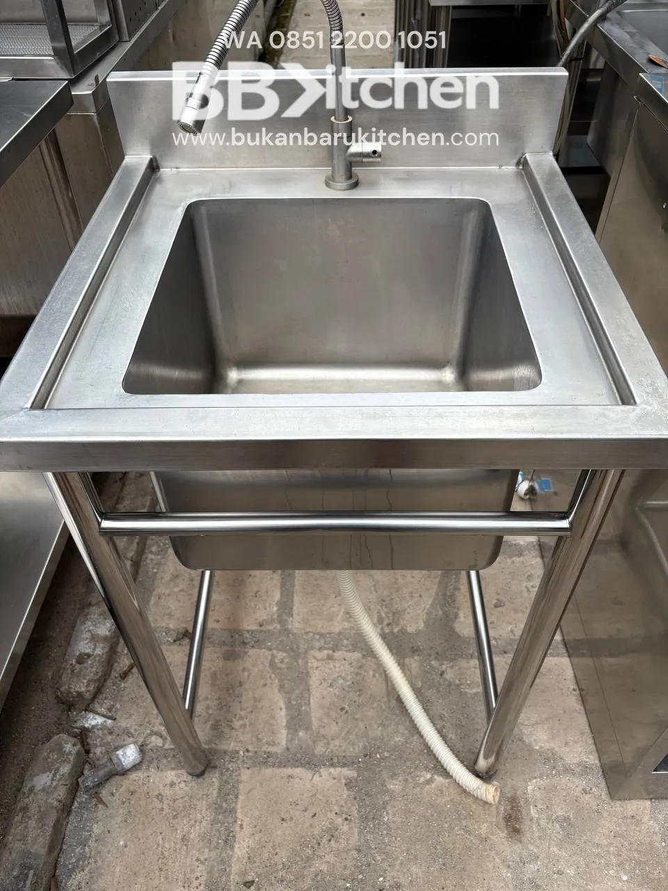 Sink Stainless Steel 1 Lubang Ukuran 60x60x85
