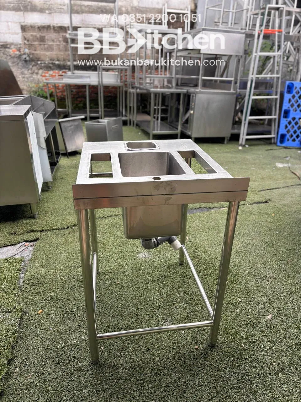Sink Stainless Steel 1 Lubang Ukuran 60x75x85 - Image 2