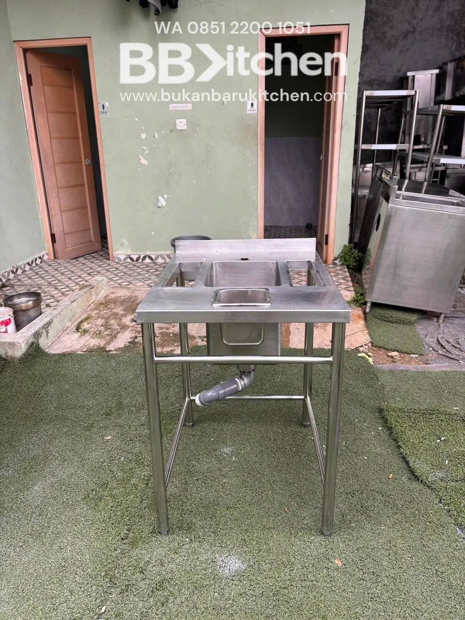Sink Stainless Steel 1 Lubang Ukuran 60x75x85 - Image 3