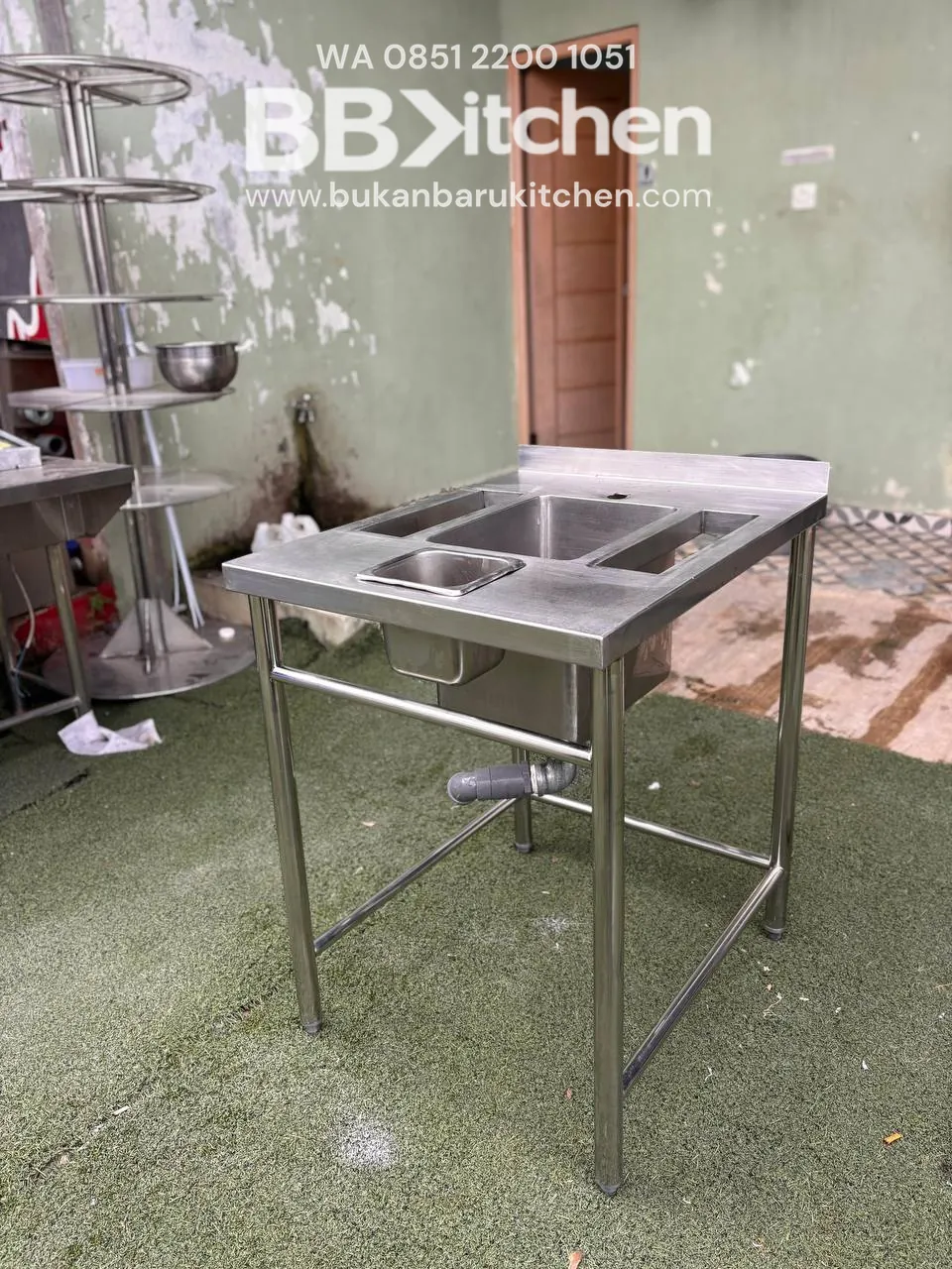 Sink Stainless Steel 1 Lubang Ukuran 60x75x85 - Image 4