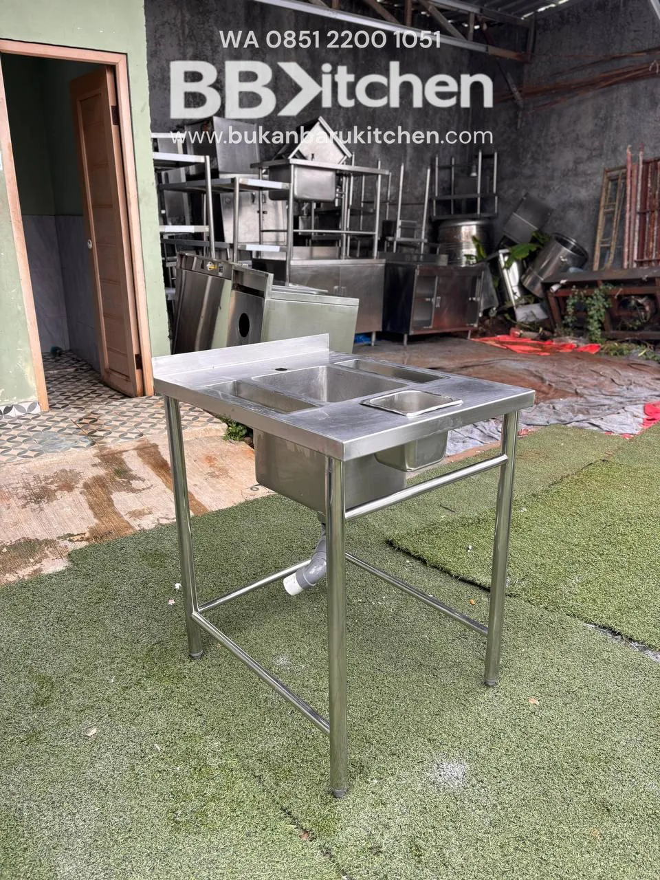Sink Stainless Steel 1 Lubang Ukuran 60x75x85 - Image 5