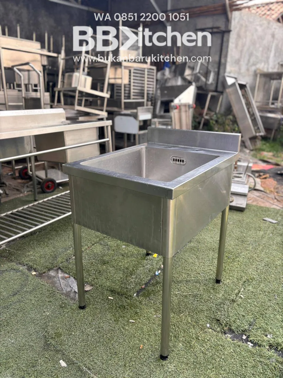 Sink Stainless Steel 1 Lubang Ukuran 60x75x85 - Image 2